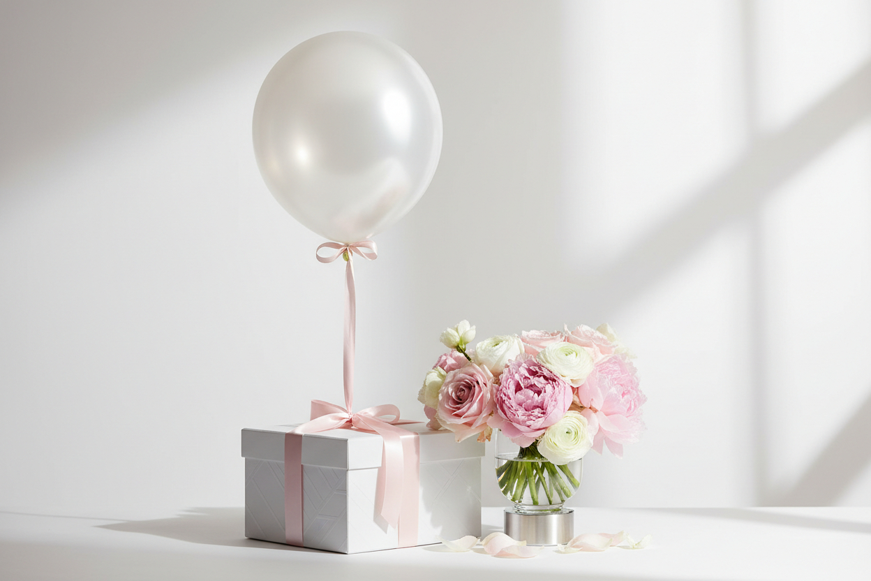 Ballon mit Blumen verschenken – die schwebende Überraschung