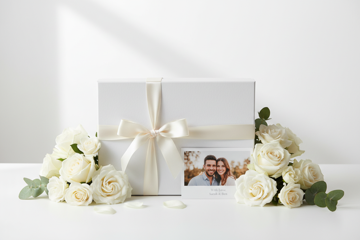 Geschenkbox mit Blumen und Foto – die persönlichste Überraschung